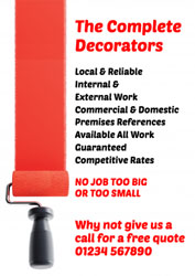 red paint roller leaflets