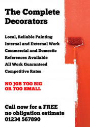painting wall red leaflets