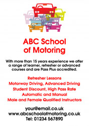motoring school leaflets