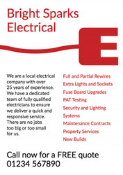 E for electrician leaflets