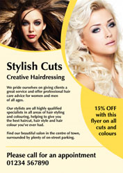 yellow hairdressing leaflets