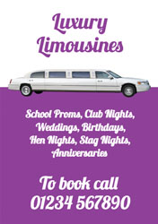 purple limousine flyers