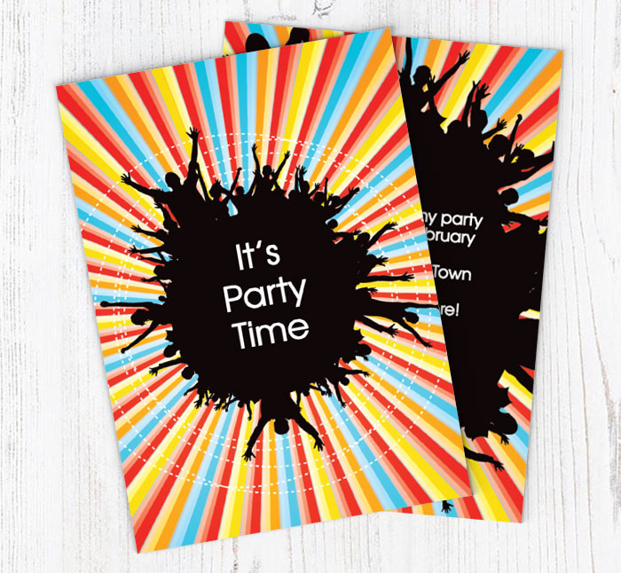 rainbow people party invitations