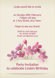 spring flowers party invitations
