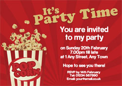 popcorn party invitations