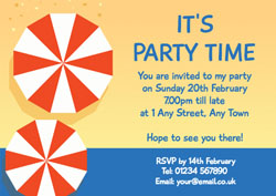 beach umbrellas party invitations