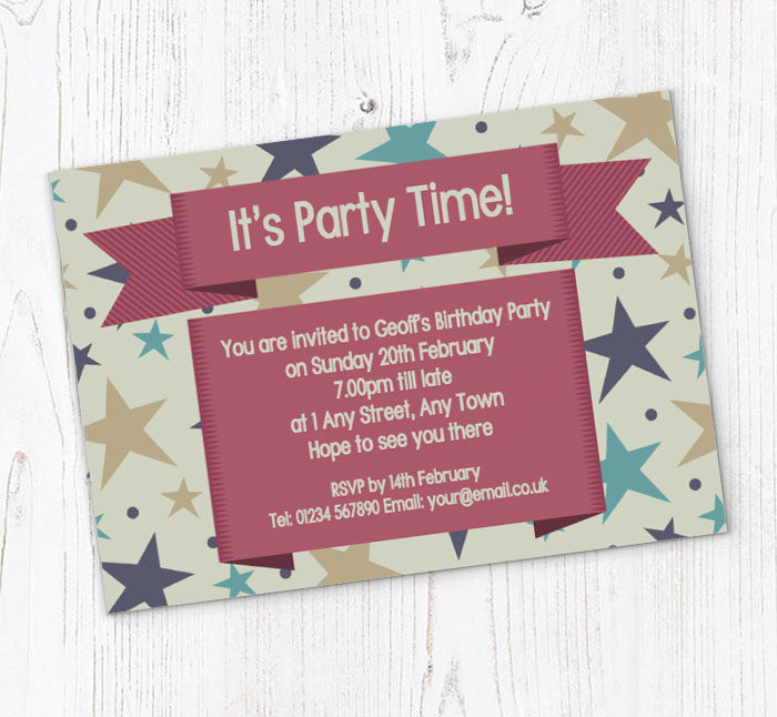 stars party invitations