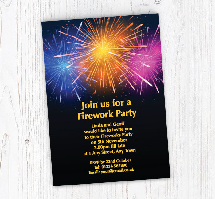 fireworks in the sky invitations