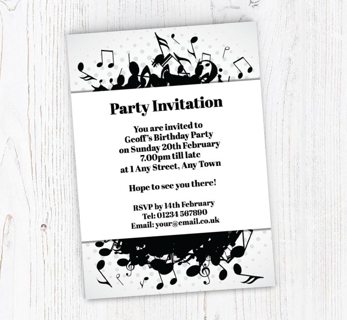 musical notes party invitations