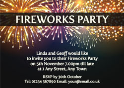 personalised fireworks party invitations