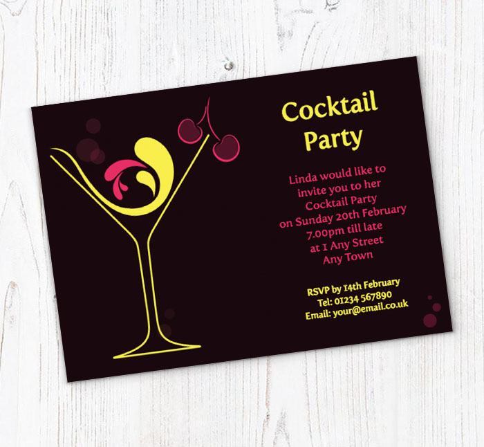 cherry cocktail party invitations