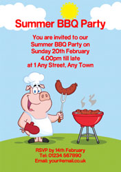 pig barbecuing party invitations