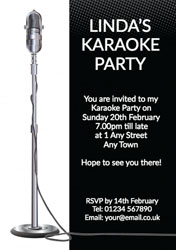 mic stand karaoke party invitations