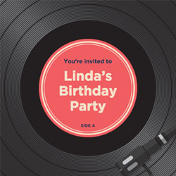 vinyl record party invitations