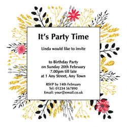 golden leaves party invitations