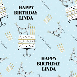 cake and candles wrapping paper