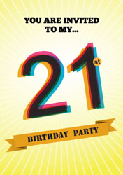 retro 21st birthday party invitations