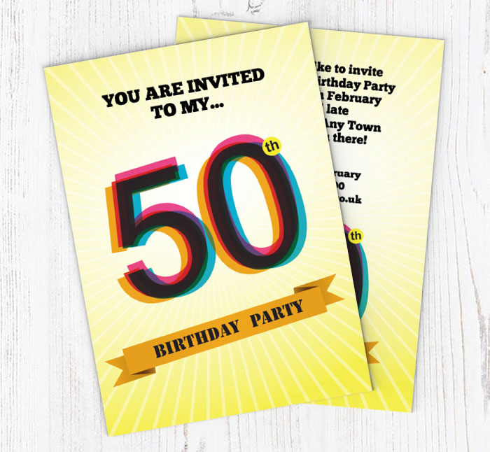 retro 50th birthday party invitations