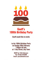 100th candles party invitations