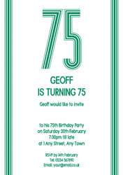 75th vertical stripes party invitations