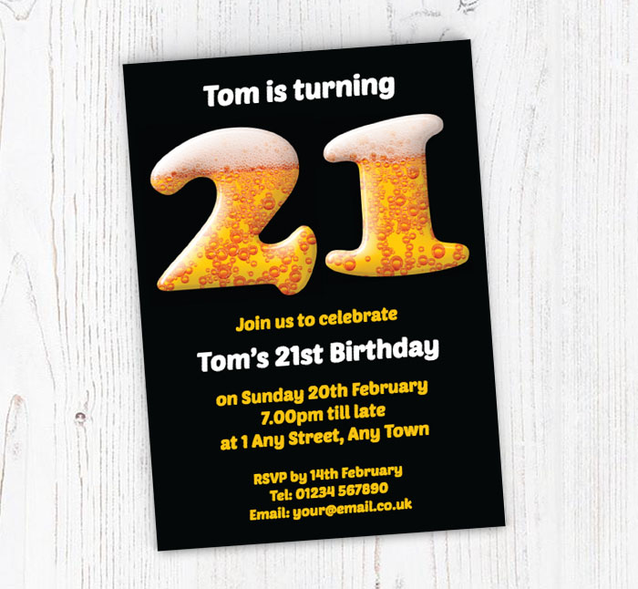 21st birthday beer party invitations