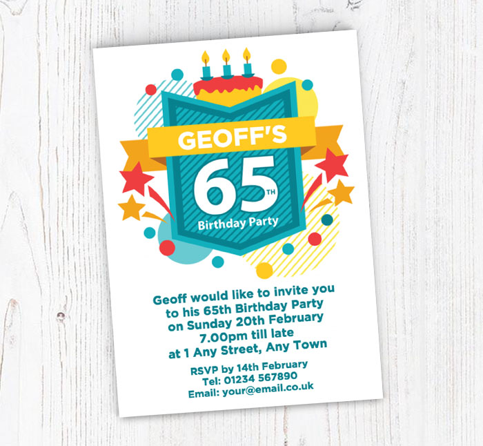 65th celebration party invitations