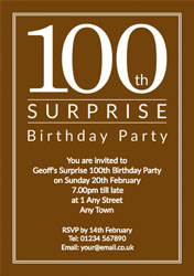 surprise 100th birthday party invitations
