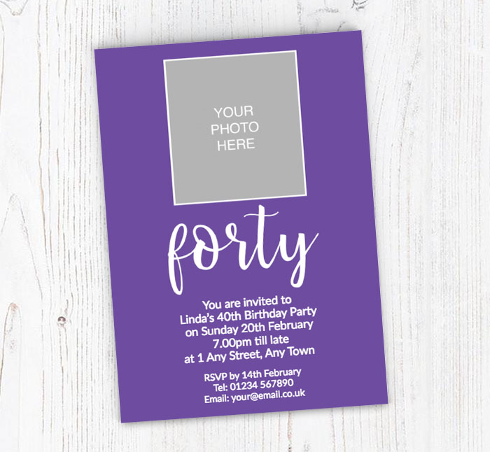 40th photo party invitations