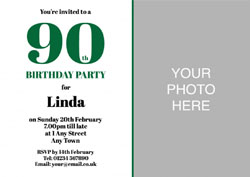 90th photo birthday party invitations