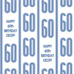 60th vertical stripes wrapping paper