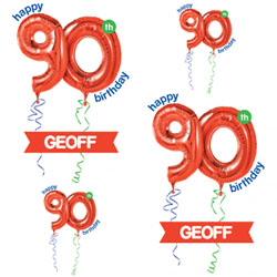 90th red balloon wrapping paper