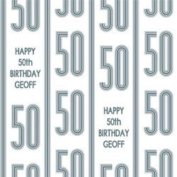 50th vertical stripes wrapping paper