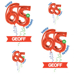 65th red balloon wrapping paper