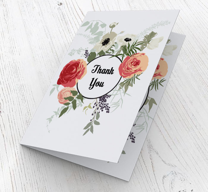 flowers thank you cards