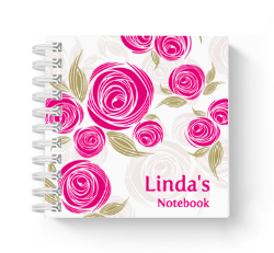 pink flowers mini notebook