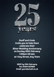25th sparkle anniversary invitations