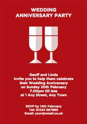two flutes anniversary invitations
