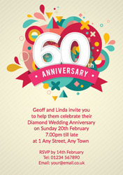 60th abstract anniversary invitations