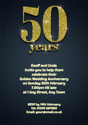 50th sparkle anniversary invitations