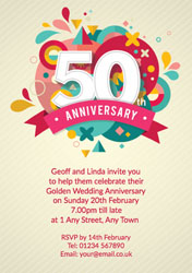 50th abstract anniversary invitations