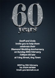 60th sparkle anniversary invitations