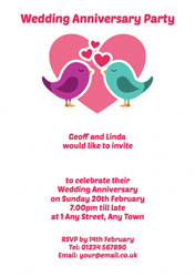 love birds anniversary invitations