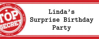 red top secret party banner