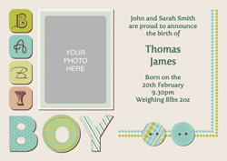 boys patchwork baby announcements