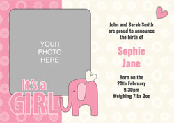 its a baby girl announcements