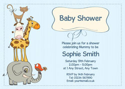animals baby shower invitations