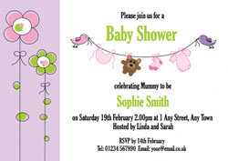 washing line baby shower invitations