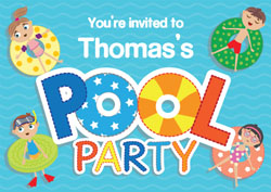 pool inflatables party invitations