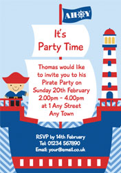pirate boat birthday invitations