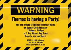 warning party invitations